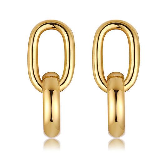 Geometric Linked Drop Earrings