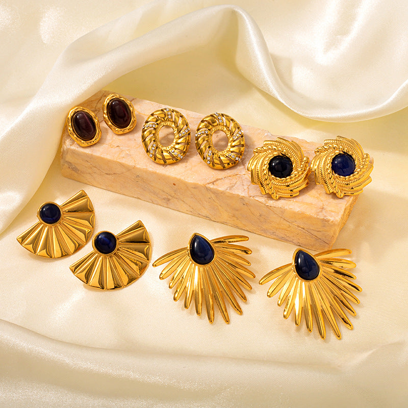 Radiant Scalloped Stud Earrings