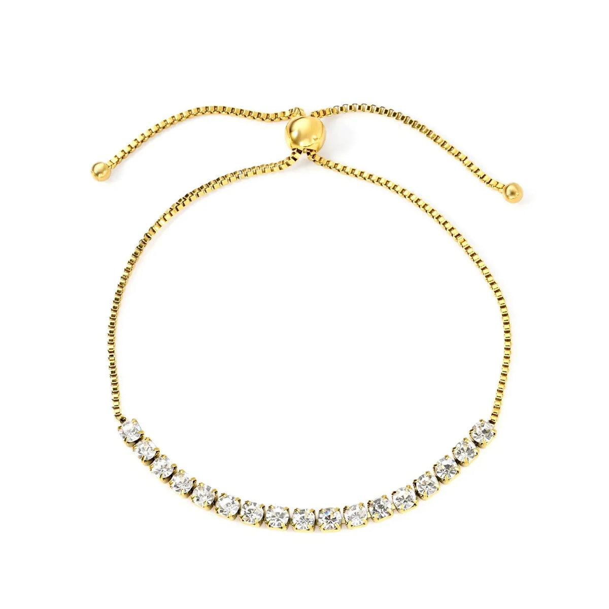 Wholesale 3mm square bracelet with 17 white diamonds 24cm