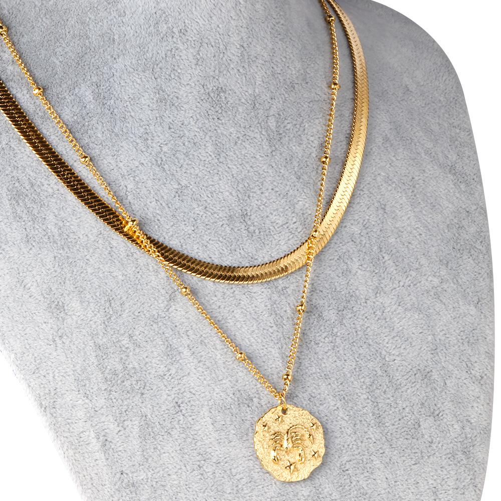 Multi-Layer Scorpion Pendant Necklace by APHANA, gold or rose-gold tones, necklace, stainless steel, product image 3
