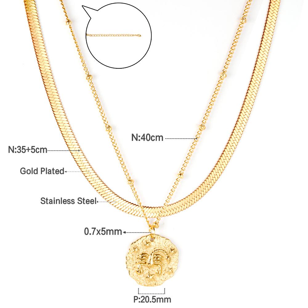 Multi-Layer Scorpion Pendant Necklace by APHANA, gold or rose-gold tones, necklace, stainless steel, product image 2