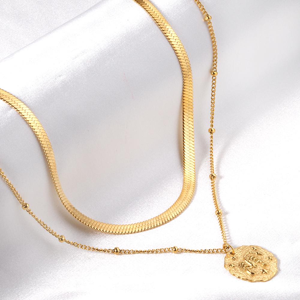 Multi-Layer Scorpion Pendant Necklace by APHANA, gold or rose-gold tones, necklace, stainless steel, product image 6
