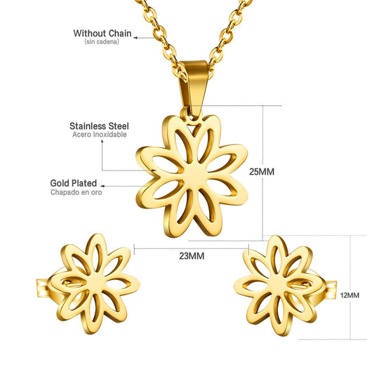 Golden Floral Jewelry Set