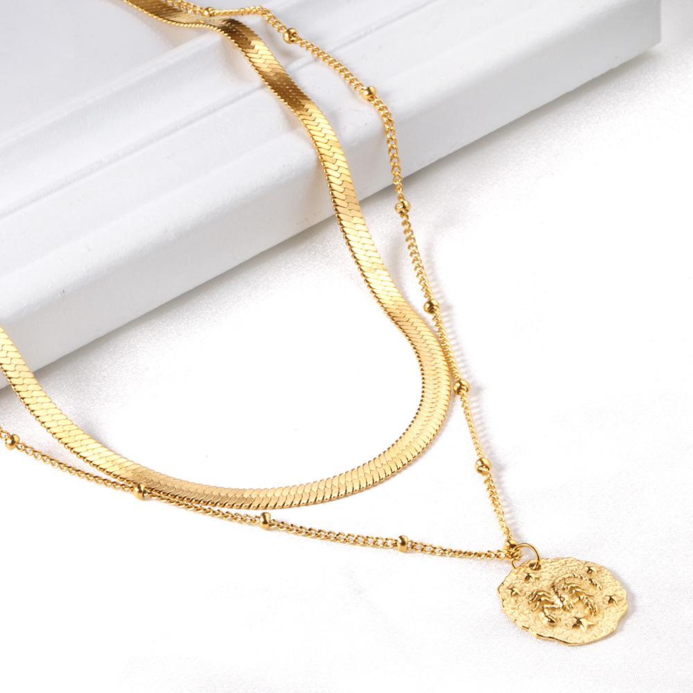 Multi-Layer Scorpion Pendant Necklace by APHANA, gold or rose-gold tones, necklace, stainless steel, product image 5