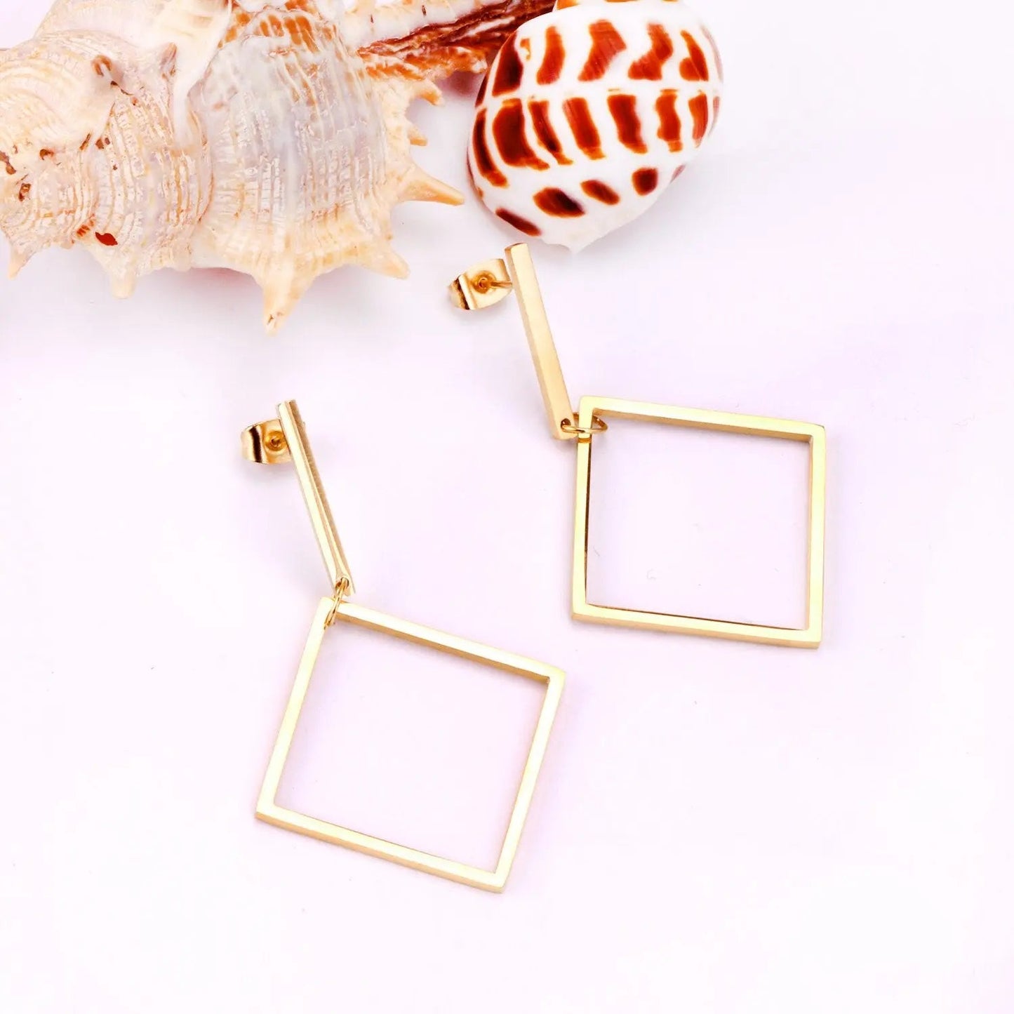 Earrings for Women Gold Color Geometry Dangle Drop Earrings Stainless Steel Accessories Bijoux Party Dropshipping Gift