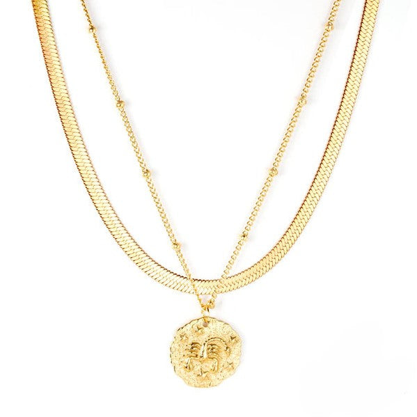 Multi-Layer Scorpion Pendant Necklace by APHANA, gold or rose-gold tones, necklace, stainless steel, product image 1