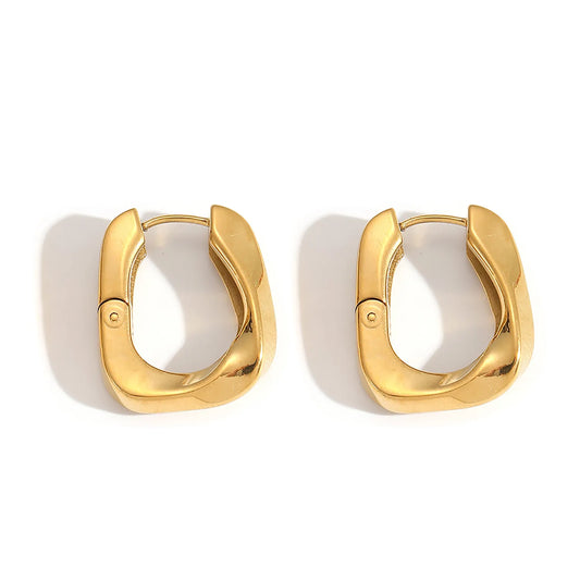 20*24.5mm twisted square earring clasp Steel color wire thickness 4*6mm gold -