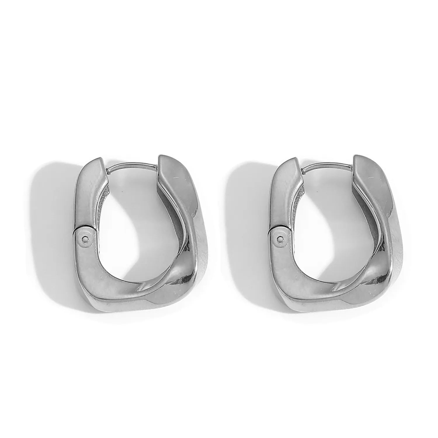 20*24.5mm twisted square earring clasp Steel color wire thickness 4*6mm gold -