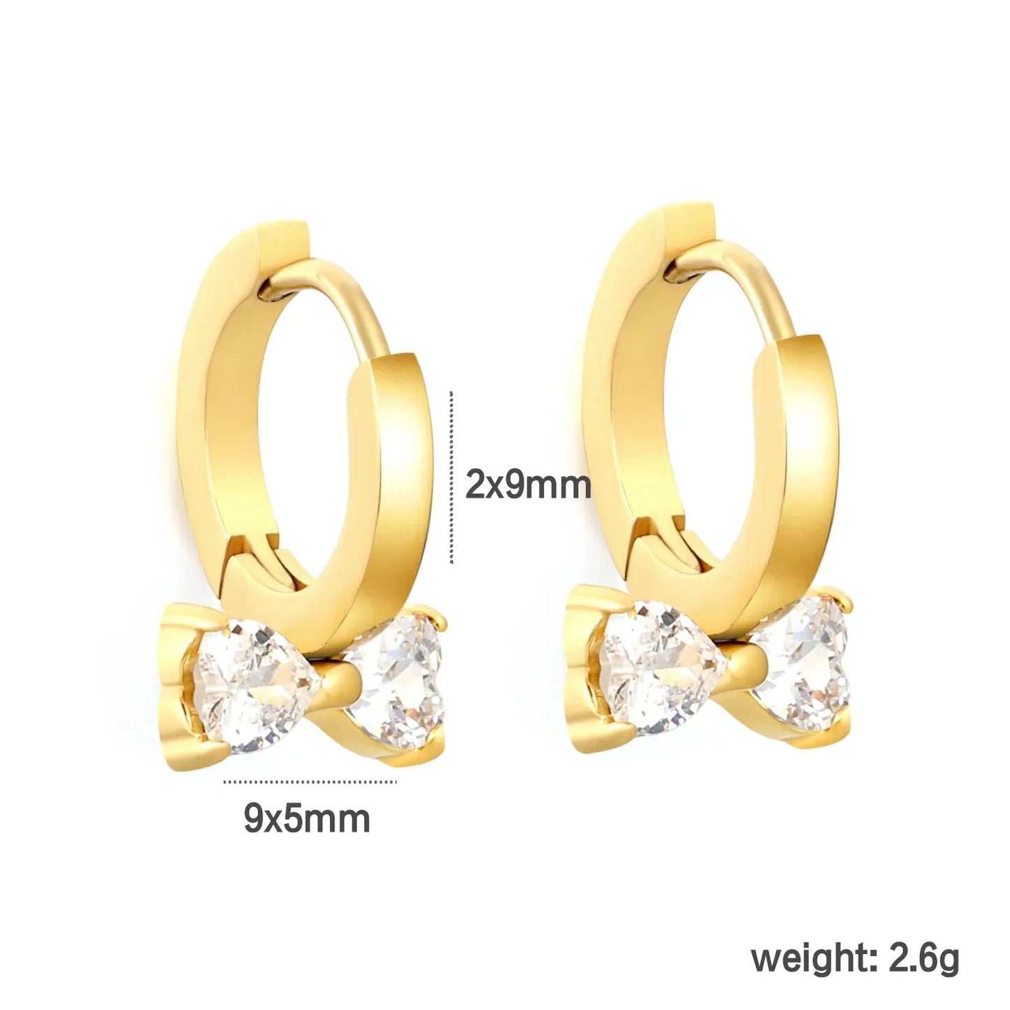 3 Pairs Gold Ear Cuff Set 2.0Inner 9mm Spherical Ear Cuffs & 95mm Butterfly White Zircon Inlaid Elegant Fashion Ear Accessories for Women Daily Casual Party Office Wear