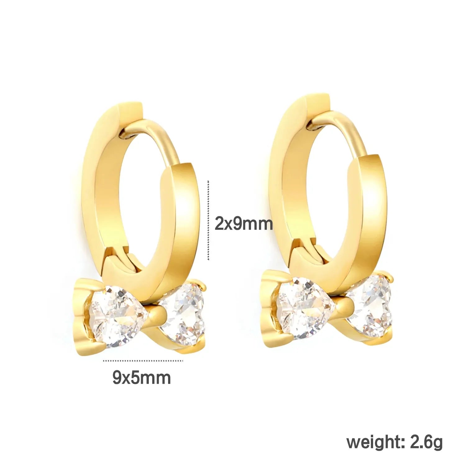 3 Pairs Gold Ear Cuff Set 2.0Inner 9mm Spherical Ear Cuffs & 95mm Butterfly White Zircon Inlaid Elegant Fashion Ear Accessories for Women Daily Casual Party Office Wear